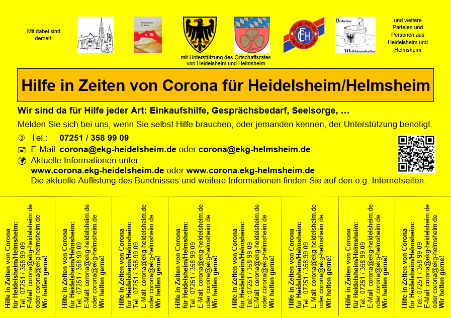 Plakat Hilfsangebot Heidelsheim/Helmsheim