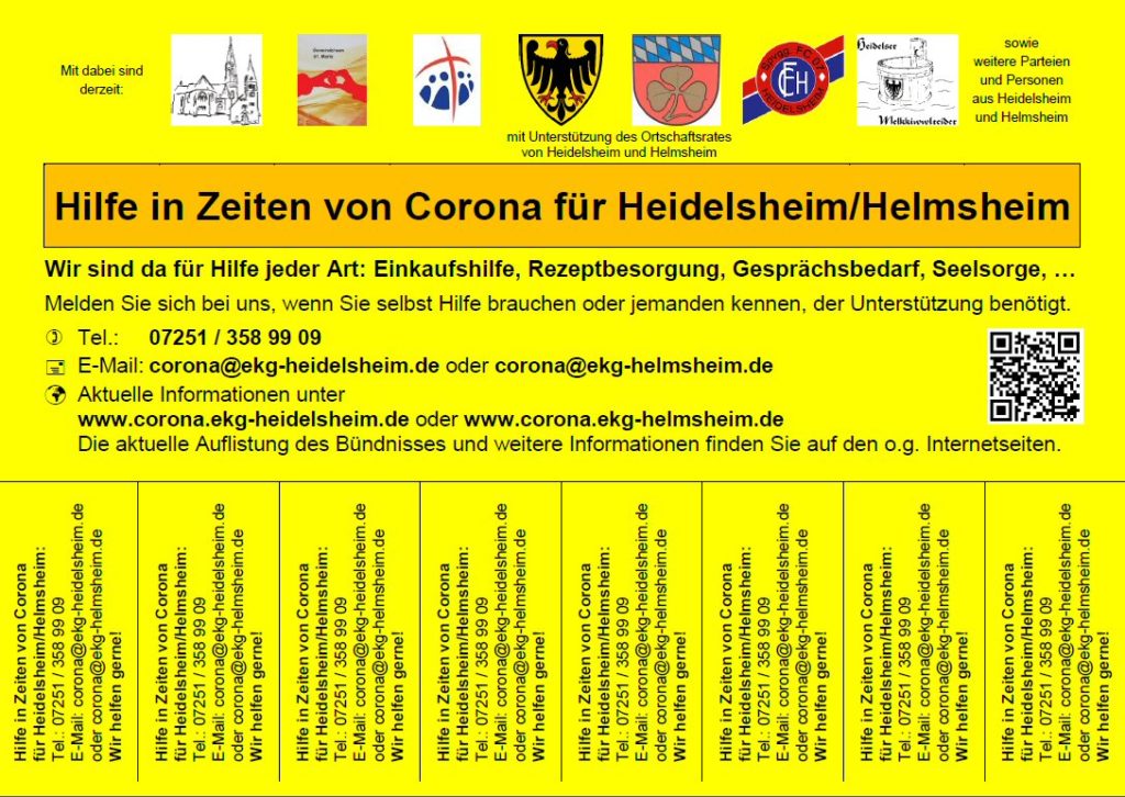 Corona-Plakat Heidelsheim/Helmsheim